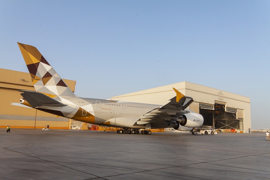 A380 outside hangar