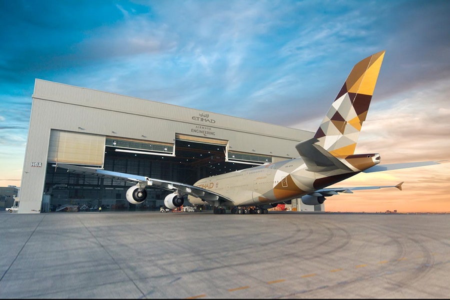 A380 outside hangar